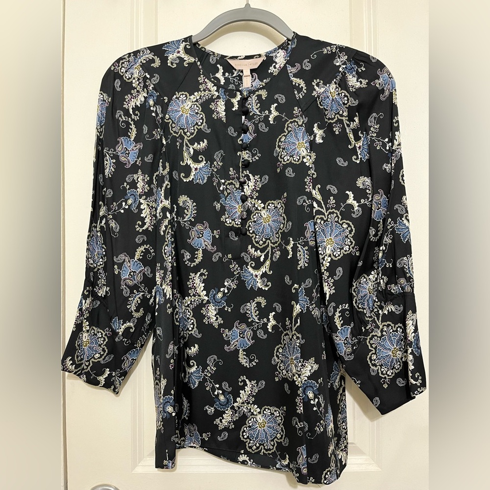 Rebecca Taylor NWT Paisley Silk Blend Blouse Sz 2